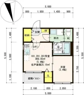 Fleur blanc【2階】の間取り