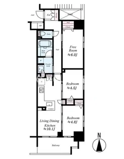 プレサンスロジェ堺筋本町【202号室】の間取り
