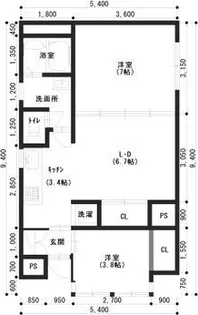 ルネサンライズHORIMOTO【1階】の間取り
