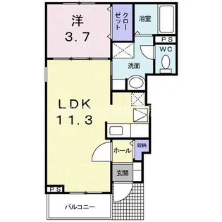 ソレアードユニティⅡ【1階】の間取り