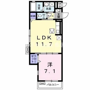 リヴェール北花田【105号室】の間取り