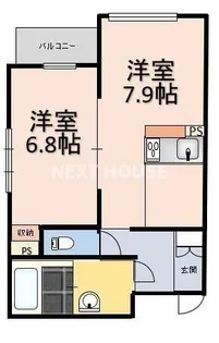 Glicina南巽vient【302号室】の間取り