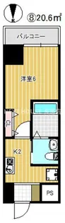 グランパシフィック花園北【708号室】の間取り