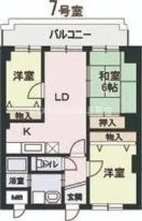 ワカイシビック第1ハイツ【207号室】の間取り