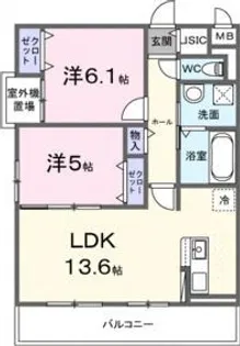 ヴィオラ住吉ノ杜【203号室】の間取り