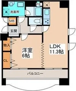 帝塚山クレバービルⅡ【9階】の間取り