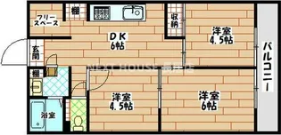 カモンコート岸里【4階】の間取り