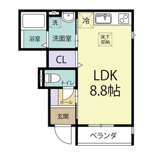 ダブルハピネス賑町【102号室】の間取り