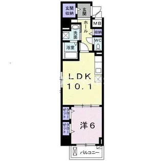 ラポール 白糸【303号室】の間取り