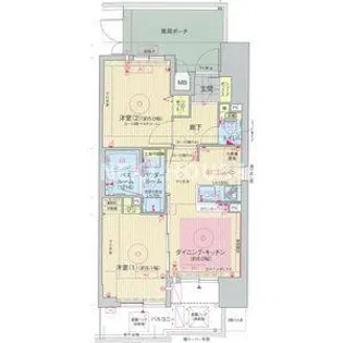 エステムプラザ難波EASTIIブレスト【1007号室】の間取り