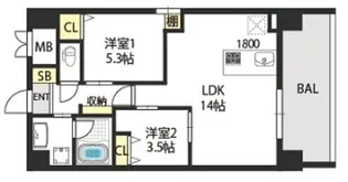 グランマーレ小路駅前【3階】の間取り