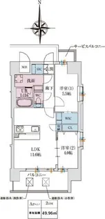 スプランディッドあびこ駅前DUE【6階】の間取り