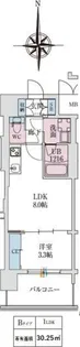 スプランディッドあびこ駅前DUE【1505号室】の間取り