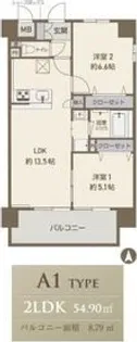 スクエアコート加美【506号室】の間取り