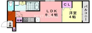 H-maison平野NorthIII【102号室】の間取り