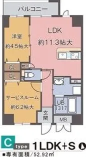 ドミール丸好【801号室】の間取り