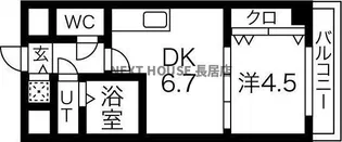 ONE ROOF FLAT FUKUSHIMA(ワンルーフフラットフクシマ)【406号室】の間取り