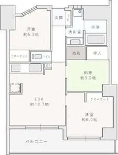 セレッソコート福島ウエストライブ【9階】の間取り