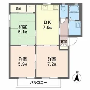 静岡県焼津市三ケ名【アパート】の間取り
