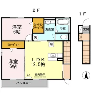 静岡県藤枝市高柳【アパート】の間取り