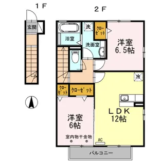 静岡県藤枝市高洲1丁目【アパート】の間取り