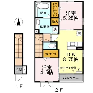 静岡県藤枝市高岡1丁目【アパート】の間取り