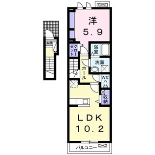 ラッフィナートアロッジオ【2階】の間取り