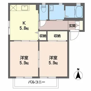 静岡県焼津市五ケ堀之内【アパート】の間取り