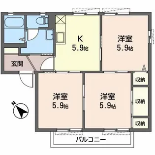静岡県牧之原市細江【アパート】の間取り
