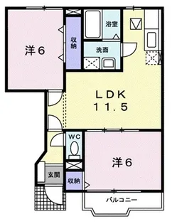 静岡県掛川市西大渕【アパート】の間取り