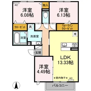 静岡県袋井市春岡【アパート】の間取り