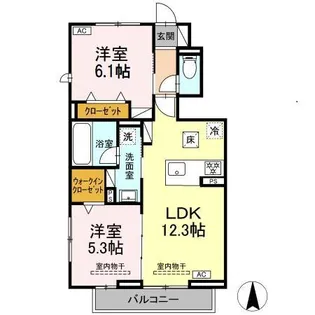 静岡県焼津市五ケ堀之内【アパート】の間取り
