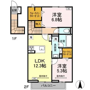 静岡県焼津市五ケ堀之内【アパート】の間取り