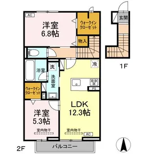 静岡県焼津市五ケ堀之内【アパート】の間取り