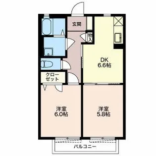 静岡県焼津市大住【アパート】の間取り