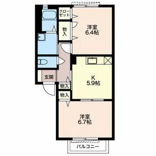 静岡県焼津市五ケ堀之内【アパート】の間取り