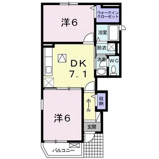 静岡県牧之原市布引原【アパート】の間取り