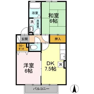 静岡県藤枝市南新屋【アパート】の間取り
