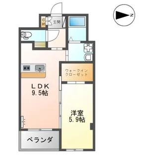 フェリエ浜乃木【2階】の間取り