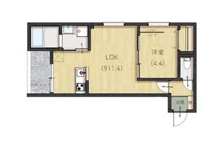 Lien東津田【304号室】の間取り