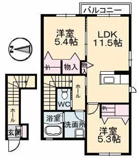 メゾン・ジュイエ A棟【2階】の間取り