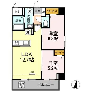 メゾン・ド・ウミライ 松江駅前【9階】の間取り