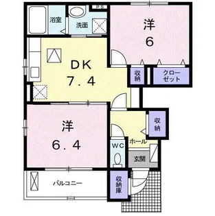クレメント B【1階】の間取り