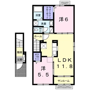 グランプラシードB【2階】の間取り