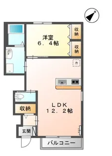 ガーデンコート上乃木【1階】の間取り