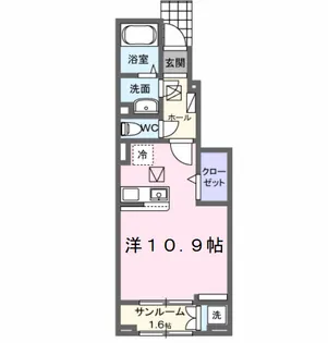 ソルフェジオ東津田【1階】の間取り