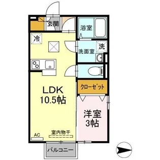 ラフィーネ【101号室】の間取り