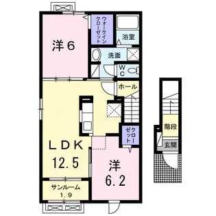 Primavera荻杼Ⅱ【2階】の間取り