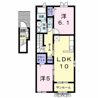 パラダリア C【2階】の間取り