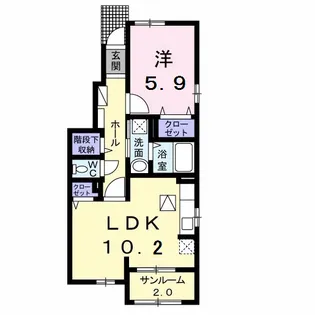 アヴィタシオンK−Ⅳ B【1階】の間取り